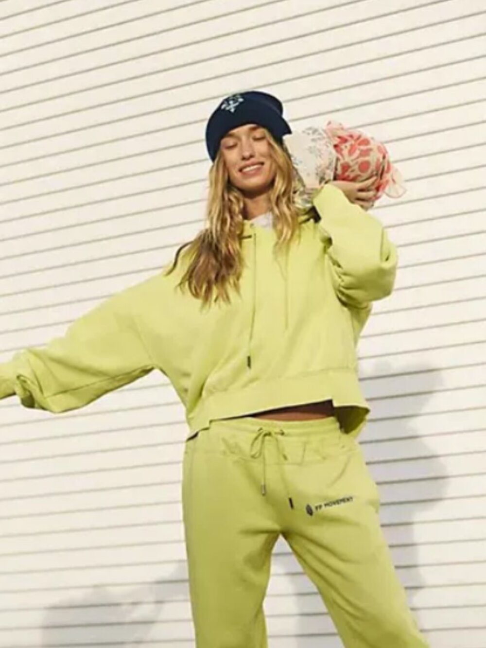 Free People Fp Movement Undefeated Hoodie Dropped Shoulder Lime Yellow XL